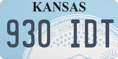 KS license plate 930IDT