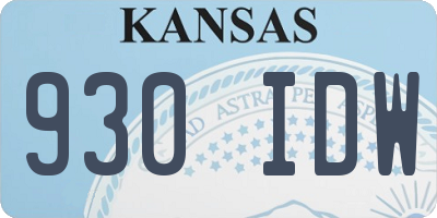 KS license plate 930IDW