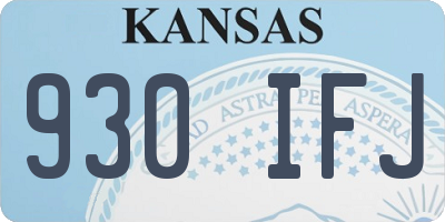 KS license plate 930IFJ