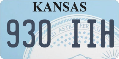 KS license plate 930IIH
