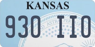 KS license plate 930IIO
