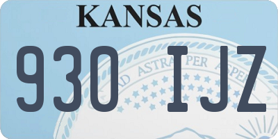 KS license plate 930IJZ