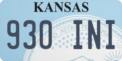 KS license plate 930INI