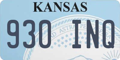 KS license plate 930INQ