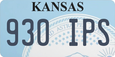 KS license plate 930IPS