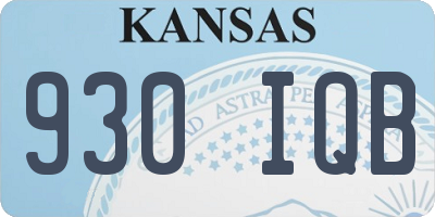 KS license plate 930IQB