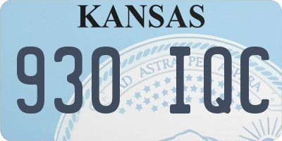 KS license plate 930IQC