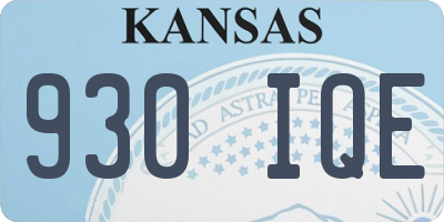 KS license plate 930IQE