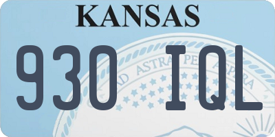 KS license plate 930IQL