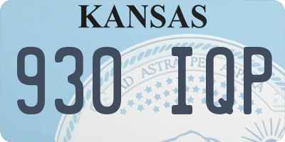 KS license plate 930IQP
