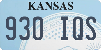 KS license plate 930IQS
