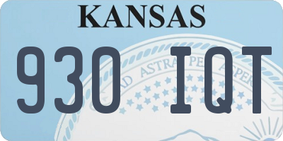 KS license plate 930IQT