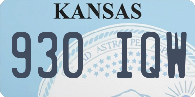 KS license plate 930IQW
