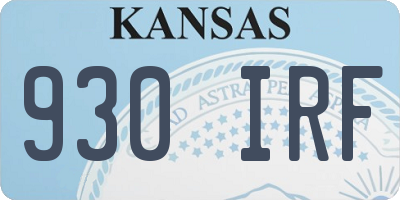 KS license plate 930IRF