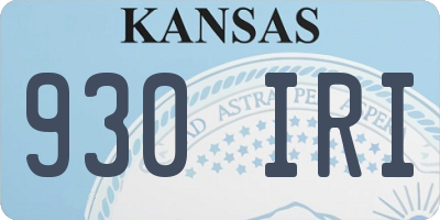 KS license plate 930IRI