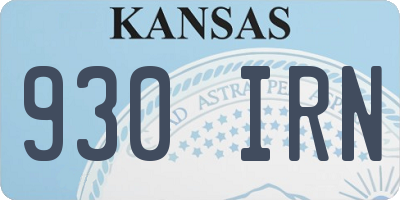KS license plate 930IRN