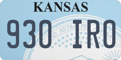 KS license plate 930IRO