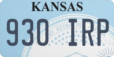 KS license plate 930IRP