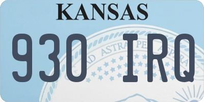 KS license plate 930IRQ