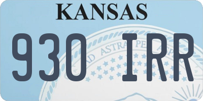 KS license plate 930IRR