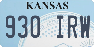 KS license plate 930IRW
