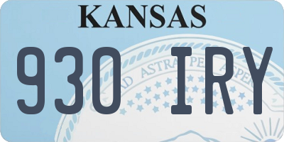 KS license plate 930IRY