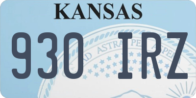 KS license plate 930IRZ