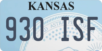 KS license plate 930ISF