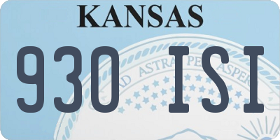 KS license plate 930ISI