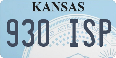 KS license plate 930ISP