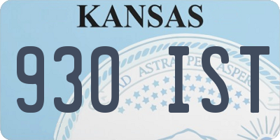 KS license plate 930IST