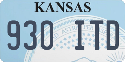 KS license plate 930ITD