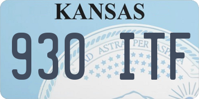 KS license plate 930ITF