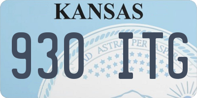 KS license plate 930ITG