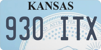 KS license plate 930ITX