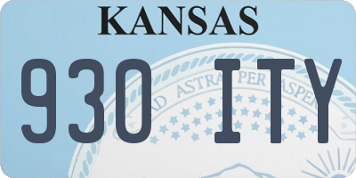 KS license plate 930ITY