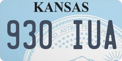 KS license plate 930IUA