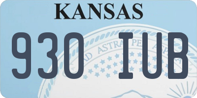 KS license plate 930IUB