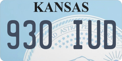 KS license plate 930IUD