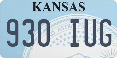 KS license plate 930IUG