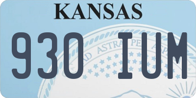 KS license plate 930IUM