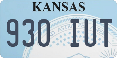 KS license plate 930IUT