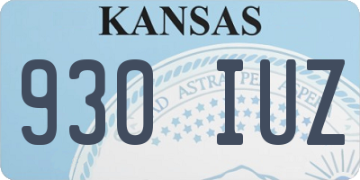 KS license plate 930IUZ