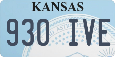 KS license plate 930IVE