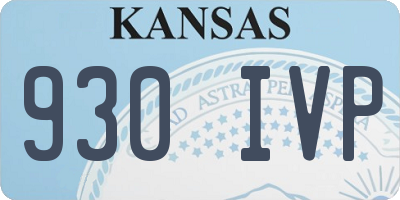 KS license plate 930IVP