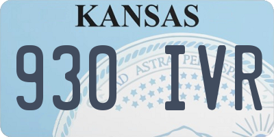 KS license plate 930IVR