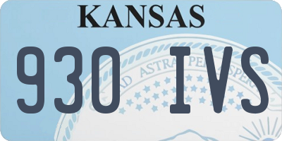 KS license plate 930IVS