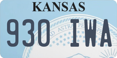 KS license plate 930IWA
