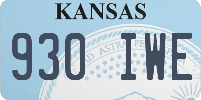 KS license plate 930IWE