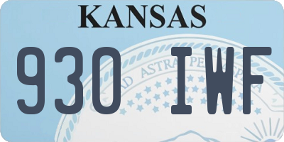 KS license plate 930IWF